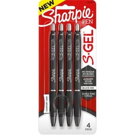 Sharpe Manufacturing Sharpie SAN2141125 0.38 mm S-Gel Pen; Black - 4 Count SAN2141125